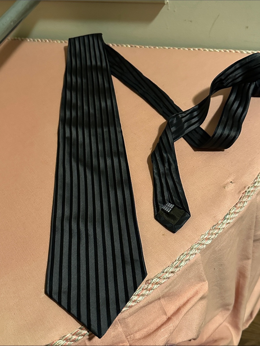 Fabio Fazio Black Striped Silk Necktie -